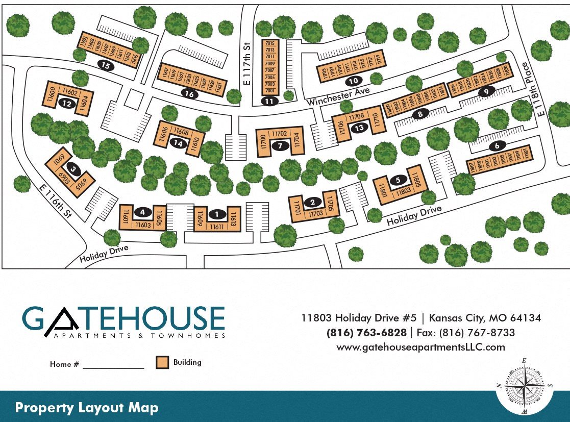 Gatehouse Property Map at Gatehouse Apartments, Kansas City, MO